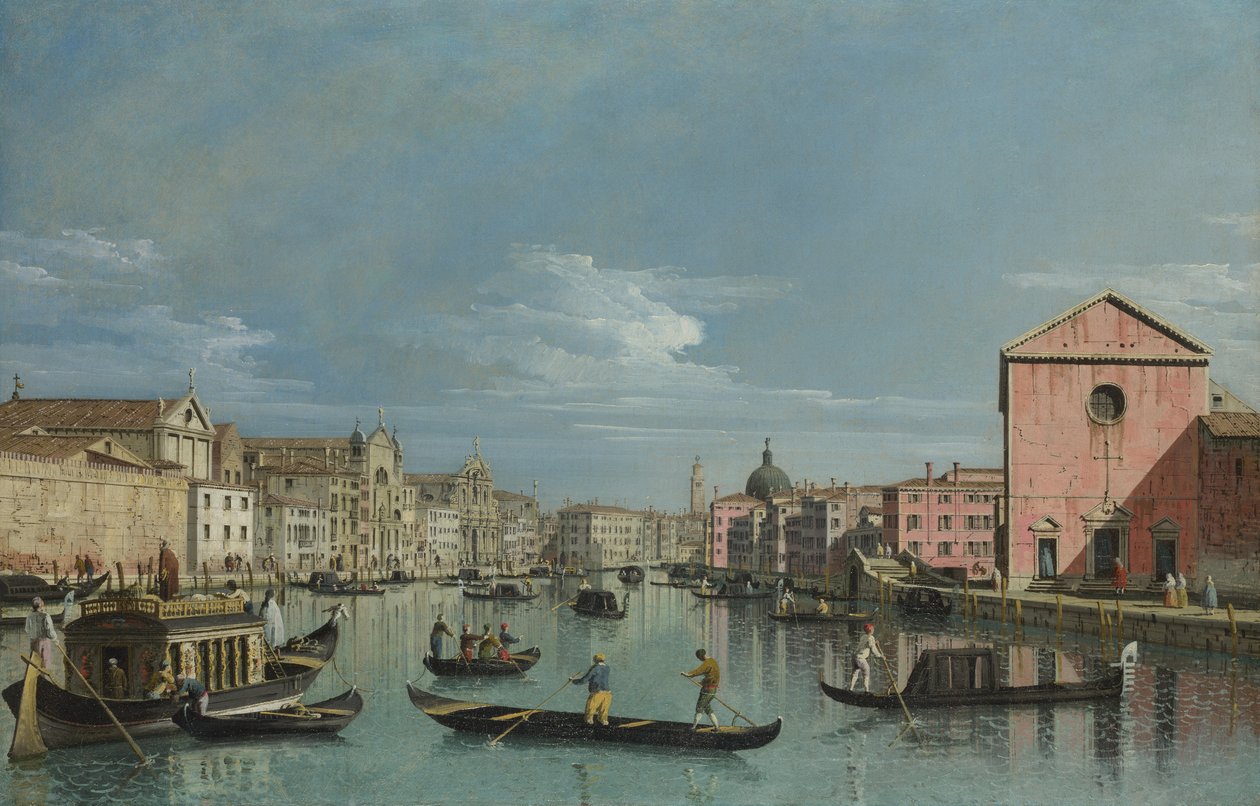 Wenecja. Górne krańce Canal Grande zwrócone w stronę Santa Croce, lata czterdzieste XVIII wieku autorstwa Bernardo Bellotto