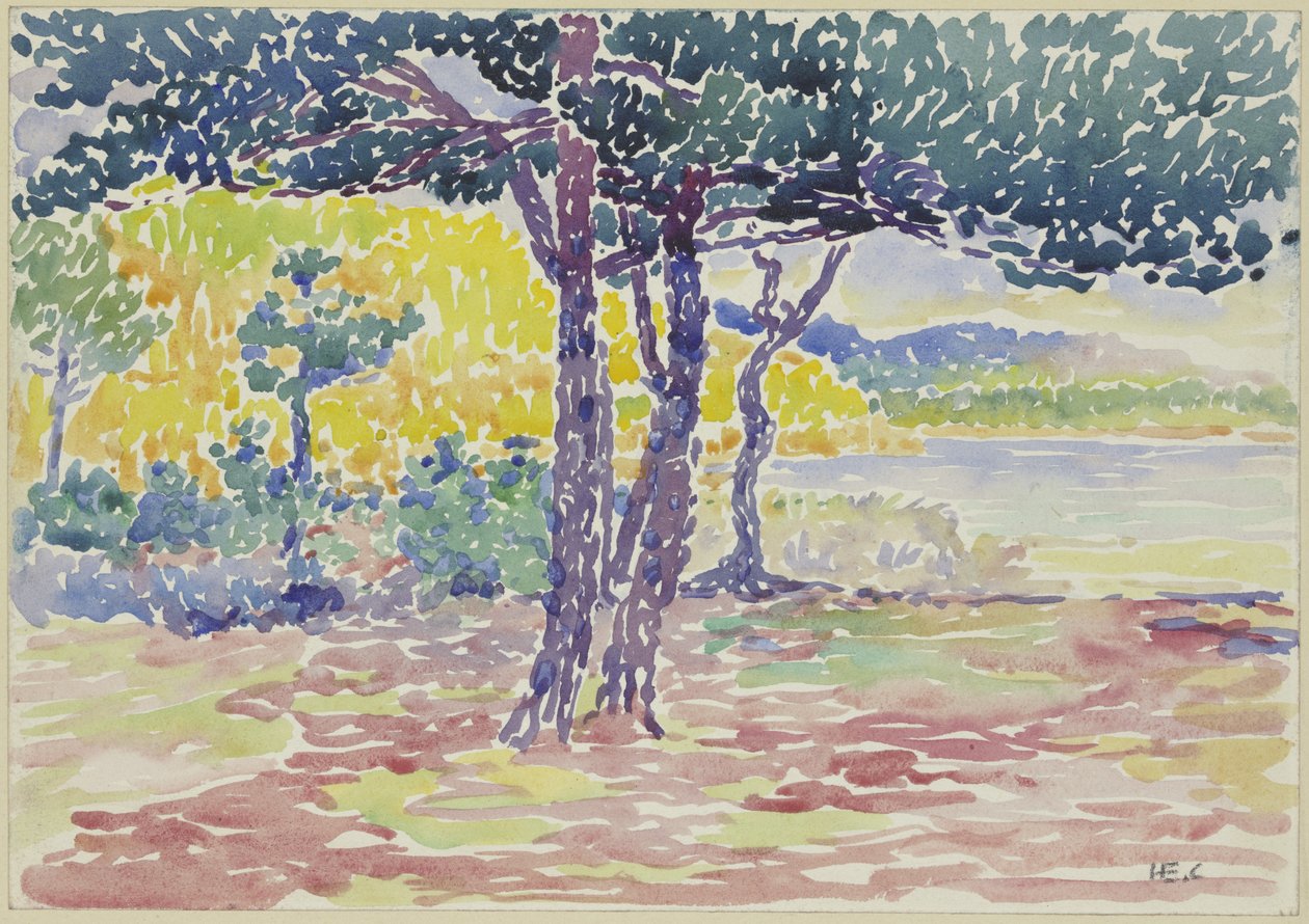 Brzeg morza (południowa Francja) (akwarela na papierze) autorstwa Henri Edmond Cross
