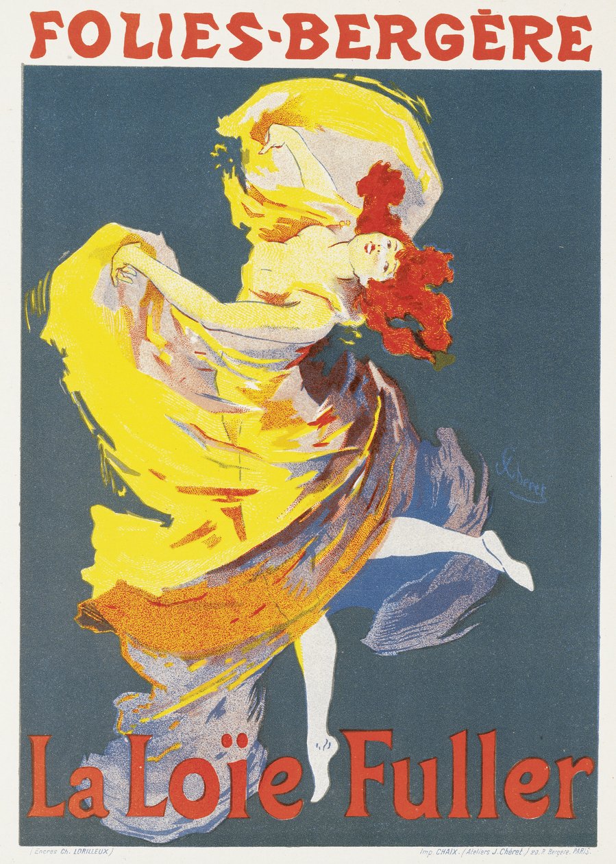 Plakat reklamujący występ taneczny Loie Fullera w Folies-Bergere autorstwa Jules Cheret