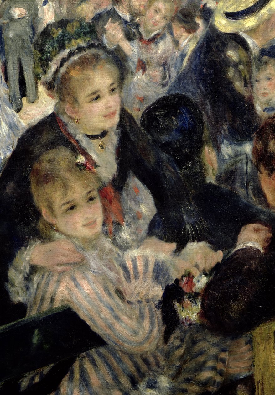 Bal w Moulin de la Galette, fragment dwóch siedzących kobiet, 1876 olej na płótnie, fragment 36481 autorstwa Pierre Auguste Renoir