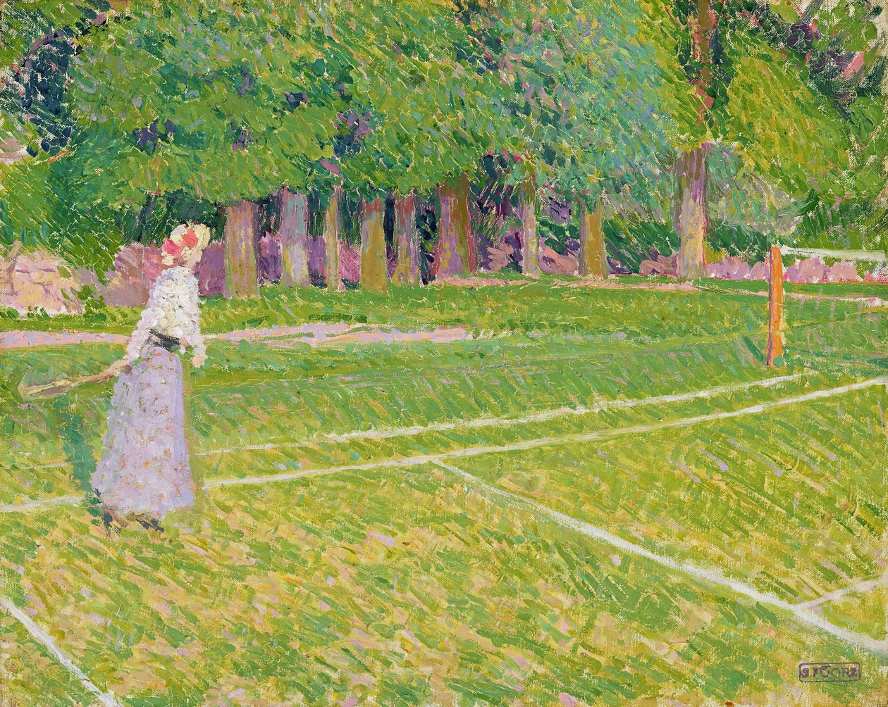 Tenis w Hertingfordbury, 1910 autorstwa Spencer Frederick Gore
