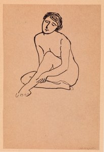 Siedząca naga kobieta (pióro i tusz na papierze) autorstwa Albert Marquet