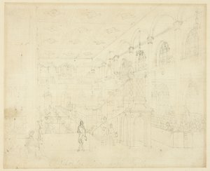 Studium dla Chapel of the Philanthropic Society z Microcosm of London autorstwa Augustus Charles Pugin