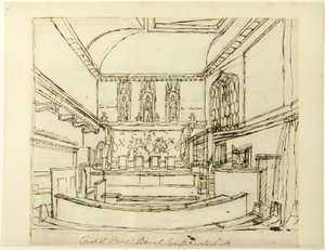 Studium Sądu Ławy Królewskiej, Westminster Hall, z Mikrokosmosu Londynu autorstwa Augustus Charles Pugin
