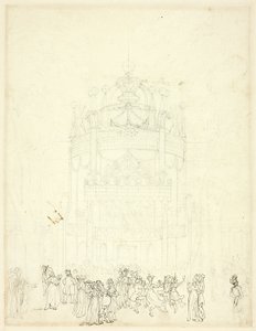 Studium dla Vauxhall Garden autorstwa Augustus Charles Pugin