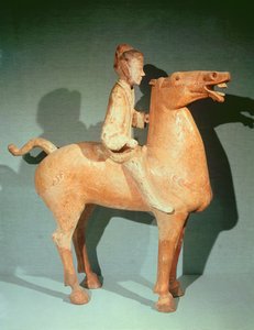 Jeździec z Xianyang, Shaanxi, Zachodnia Dynastia Han (malowana terakota)