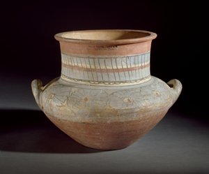Dekorowany słój z uchwytami w kształcie dzbanka, Amarna, XIV w. p.n.e. (ceramika)