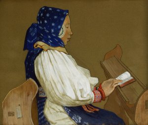 Słowaczka na modlitwie, Vazcecz, Węgry, 1907