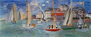 Regaty w porcie Trouville-Deauville, ok. 1938 (olej na płótnie)