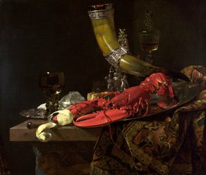 Martwa natura z rogiem gildii łuczników św. Sebastiana, homar i kieliszki, ok. 1653 (olej na płótnie)
