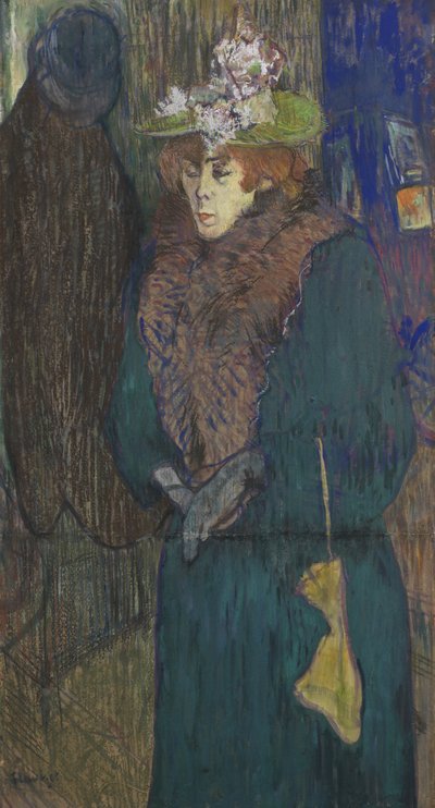 Jane Avril w wejściu do Moulin Rouge, ok. 1892 (na pokładzie pastel i gwasz) autorstwa Henri de Toulouse Lautrec