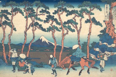 Hodogaya na Tokaido Tokaido Hodogaya, z cyklu Trzydzieści sześć widoków Mou..., ca. 1830-32. autorstwa Katsushika Hokusai