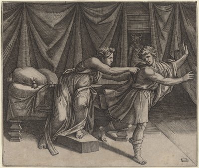 Żona Józefa i Potyfara autorstwa Marcantonio Raimondi after Raphael