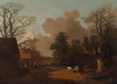 Krajobraz z Dojarką, między 1754 a 1756 rokiem. autorstwa Thomas Gainsborough