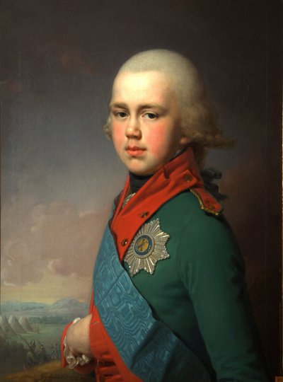 Portret wielkiego księcia Konstantyna Pawłowicza Rosji 1779-1831, 1795 autorstwa Vladimir Lukich Borovikovsky